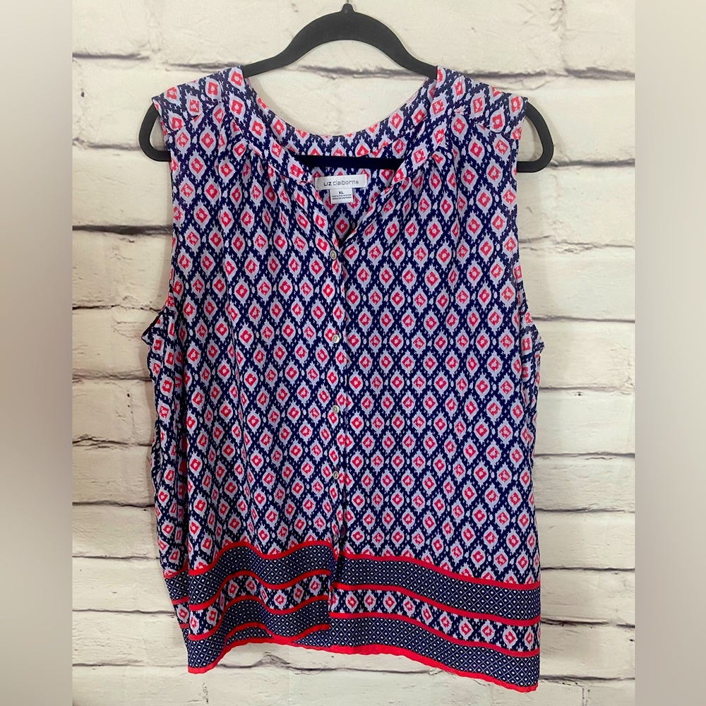 Liz Claiborne red/white/blue tank top size :large